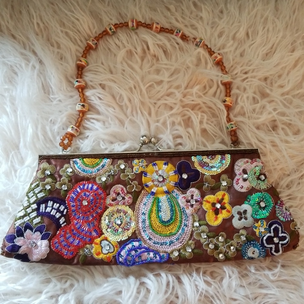 Beaded and Embroidered evening purse